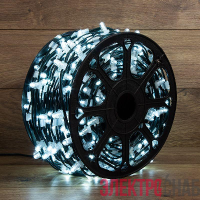 Гирлянда светодиодная "LED ClipLight" 1.5м 665LED бел. 80Вт 12В IP65 провод черн. (уп.100м) Neon-Night 325-125