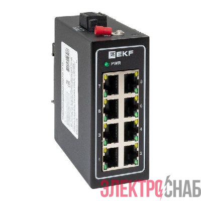 Коммутатор неуправляемый промышленный U-8T 8 портов 10/100Base-T(X) RJ45 монтаж на DIN-рейку TSX EKF TSX-U-8T