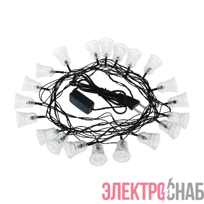 Гирлянда светодиодная "Колокольчики" 2.8м 20LED мультиколор RGB 2Вт IP20 с контроллером Neon-Night 303-062