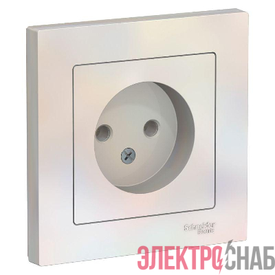 Розетка 1-м СП AtlasDesign 16А IP20 без заземл. в сборе жемчуж. SE ATN000440