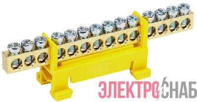 Шина PE "земля" на DIN-изол. "Стойка" ШНИ-6х9-14-С-Ж IEK YNN10-69-14P-K05