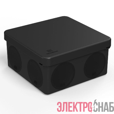 Коробка распределительная ОП 100х100х50мм двухкомпонентн. безгалоген. (HF) для прямого монтажа черн. Промрукав 60-0300-9005