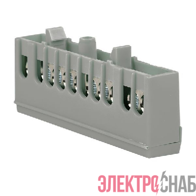 Шина L "фаза" 6х9 10 отвер. латунь сер. изолированный корпус на DIN-рейку PROxima EKF sn0-63-10-is