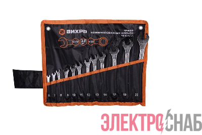 Набор комбинированных ключей 12шт 6-22 в чехле Вихрь 73/6/5/13