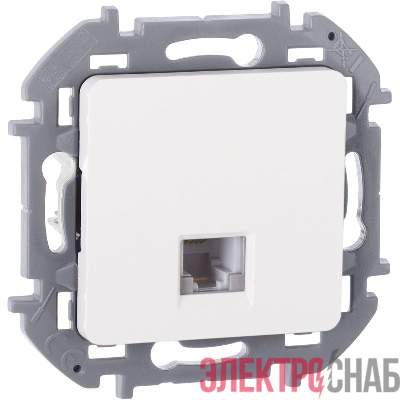 Розетка телефонная СП Inspiria RJ11 IP20 механизм бел. IEK 673820