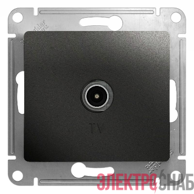 Розетка телевизионная проходная TV 1-м СП Glossa 4дБ механизм антрацит SE GSL000792