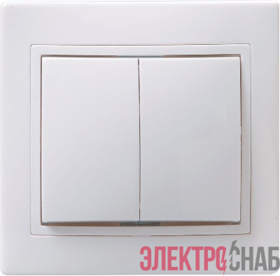 Выключатель 2-кл. 1п СП Кварта 10А IP20 ВС10-2-0-КБ керамич. осн. бел. GENERICA EVK20-K01-10-K