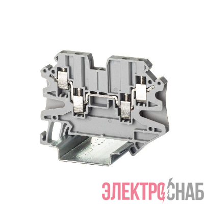 Клемма проходная винтовой зажим 4 точки подключения 2.5кв.мм сер. DKC TUR-2.5-QUATTRO