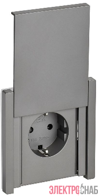 Розетка СП FORTE&PIANO 16А IP44 FP521 с заземл. защ. шторки с крышкой винт. крепл. сталь IEK FP-R16-16-44-K46