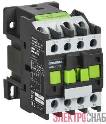 Контактор КМИе-11210 12А 24В/АС3 1НО GENERICA KKME11-012-024-10