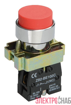 Кнопка LAY5-BL42 1НЗ без подсветки красн. IEK BBT71-BL-K04