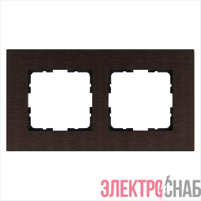 Рамка 2-м G-Metal метал. алюм. корич. Brown Jasmart G1002AZ