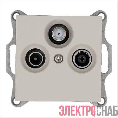 Розетка телевизионная оконечная TV + FM + SAT 3-м Ф9.5мм механизм тауп Jasmart G6206T