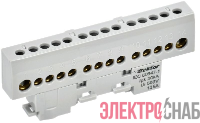 Шина L "фаза" изол. на универс. держ. 8х12-14-Ср TEKFOR IEK TF-NN20-14-KL-K03