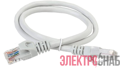 Патч-корд кат.5E UTP LSZH 1.5м сер. ITK PC01-C5EUL-1M5