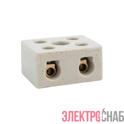 Клемма керамическая винтовая 12кв.мм 2 пары контактов с крепежным отверстием (уп.50шт) Rexant 07-6223
