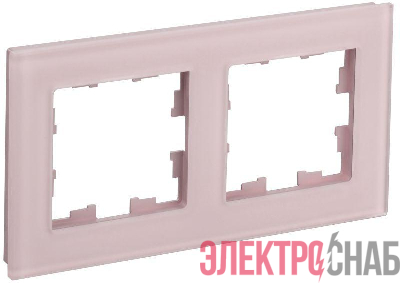Рамка 2-м BRITE РУ-2-2-Бр стекло розовый матов. IEK BR-M22-G-31-K14