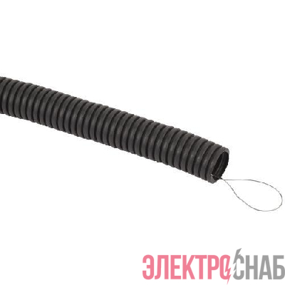 Труба гофрированная d40мм с протяжкой безгалоген. трудногорючая (FRHF) черн. (уп.25м) Эра Б0068910