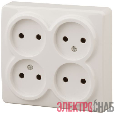Розетка 4-м ОП Эра Эксперт 11-2210-02 16А IP20 250В 4х2P сл. кость Эра Б0020707