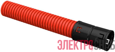 Труба гофрированная двустенная ПНД гибкая d50мм с муфтой красн. (уп.50м) IEK CTG12-050-K04-050-R