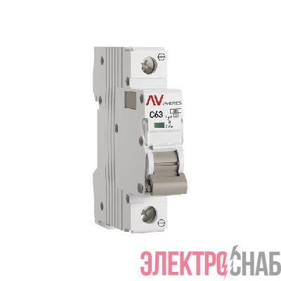 Выключатель автоматический модульный 1п C 63А 6кА AV-6 AVERES EKF mcb6-DC-1-63C-av