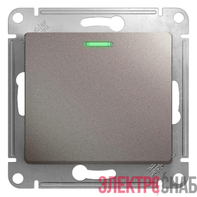 Выключатель 1-кл. СП Glossa 10А IP20 (сх. 1а) 10AX с подсветкой механизм платина SE GSL001213