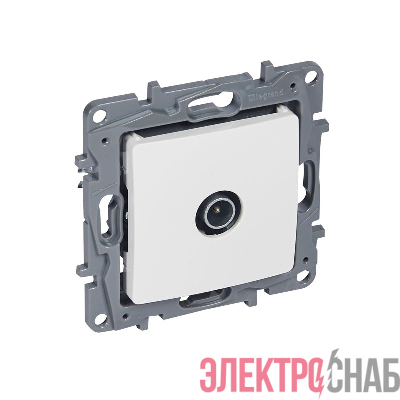 Розетка телевизионная TV СП Etika 2дБ 0-2400МГц с топологией "звезда" механизм бел. IEK 672251