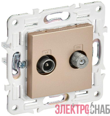 Розетка двойная TV+SAT SKANDY SK-A13Sa песочн. IEK SK-AF20-O-K98