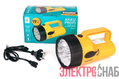 Фонарь аккумуляторный LED29314 19LED аккум. 4В 2.3А.ч 220В желт. Camelion 10471