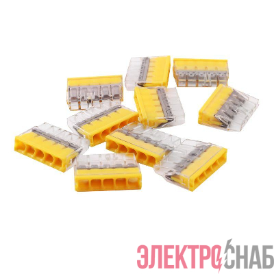 Клемма строительно-монтажная СМК с пастой Cu/Pb 5 пр. до 2.5мм 24А 450В 10шт V02-9W-2273-205 Volsten 15239