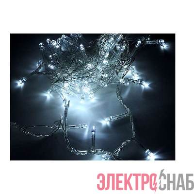 Гирлянда светодиодная "Нить" 8м 80LED бел. уличная 8 режимов элементы питания 3хAA SHLights 4690601045126