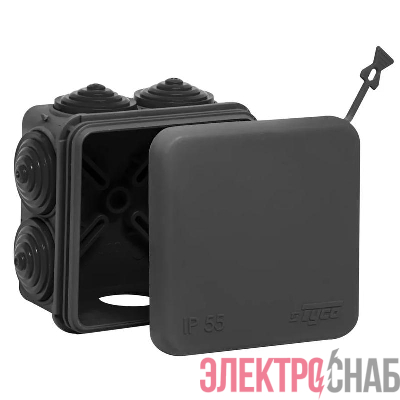 Коробка распределительная ОП 70х70х40мм 7вводов HF стойкая к УФ УХЛ1 IP55 черн. Ruvinil 67030Ч