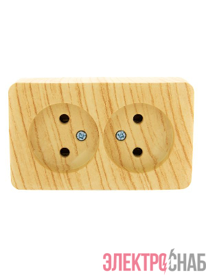 Розетка 2-м ОП Viola 16А IP20 без заземл. беленый дуб LEZARD 751-5200-128