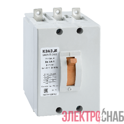 Выключатель автоматический 3п 50А 3Iн 10кА ВА21-29-320010 У3 АЭС 400В AC КЭАЗ 103154