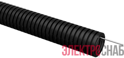 Труба гофрированная ПВХ d40мм с протяжкой черн. (уп.15м) ELASTA IEK ET-TG21-121-040-015-K02
