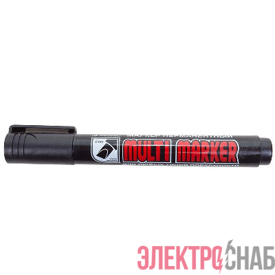 Маркер перманентный "Multi Marker Chisel" 5мм скошенный черн. Crown 08-8801