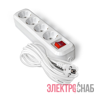 Удлинитель 4х7м с заземл. IP20 S-304А ПВС 3х1.5 с выкл. Universal 1736