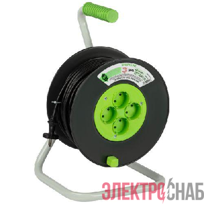 Удлинитель на пластик. катушке 4х50м без заземл. KAT-2x1.5-50m Greenline ПВС 2х1.5 Эра Б0065097