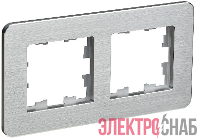 Рамка 2-м BRITE РУ-2-1-Бр метал. алюм. RE AL IEK BR-M22-M-21-K47