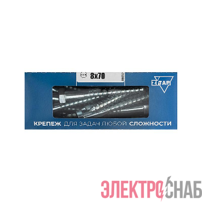 Болт сантехнический 8х70 DIN 571 оцинк. (уп.20шт) Tech-Krep/Zitar 126556