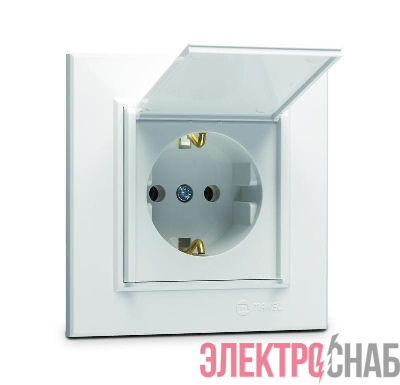 Розетка с/з и крышкой (Керамика) СП Karea 16А IP20 бел. Makel 56001009