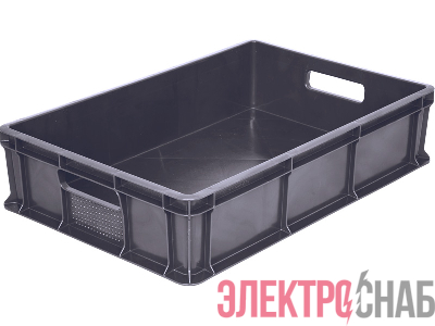 Ящик п/э 600*400*140 мм сплошной с ручками серый 705.03.01 м 705.03.01 м