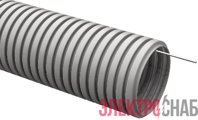 Труба гофрированная ПВХ d25мм с протяжкой сер. ELASTA (уп.50м) IEK CTG20-25-K41-050I