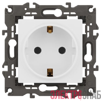 Розетка Elegance 14-2101-01М 16А 250В 2P+E Schuko матов. бел. Эра Б0065800