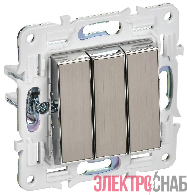 Выключатель 3-кл. SKANDY 10А SK-V11N никель IEK SK-V30-0-10-K50