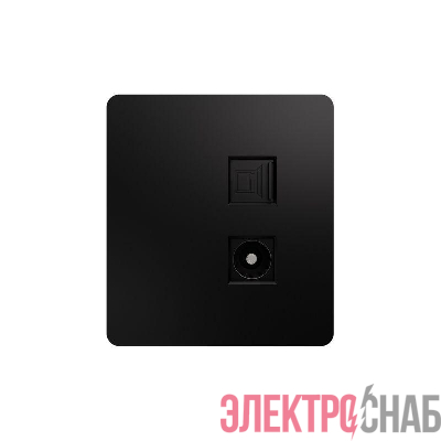 Розетка компьютерная + телевизионная СП ROUND MIELE RJ45 кат6 + TV оникс Kranz KR-78-0722-3