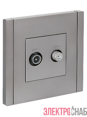 Розетка 2-м TV+SAT FORTE&PIANO FP538 сталь IEK FP-AF20-O-K46