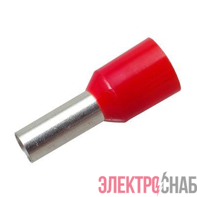 Наконечник штыревой втулочный изолир. (НШВИ F-12мм) 10кв.мм (СЕ100012red) красн. REXANT 08-0831