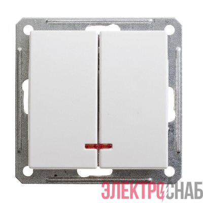 Механизм выключателя 2-кл. СП W59 16А IP20 с индик. бел. SchE VS516-251-1-86