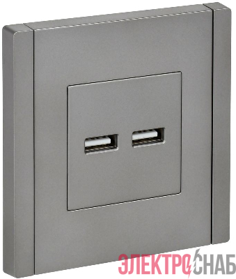 Розетка USB A+A 3.1А FORTE&PIANO FP549 сталь IEK FP-U21-D31-K46